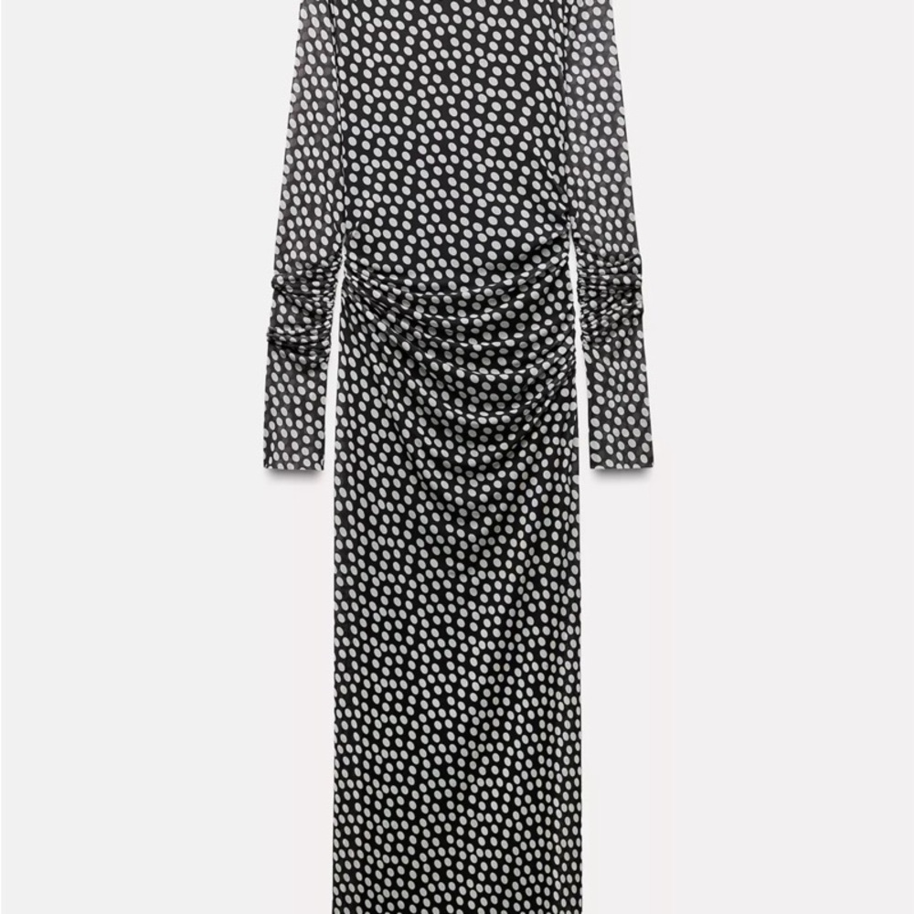 ZARA Polka Dot Long Sleeve Dress